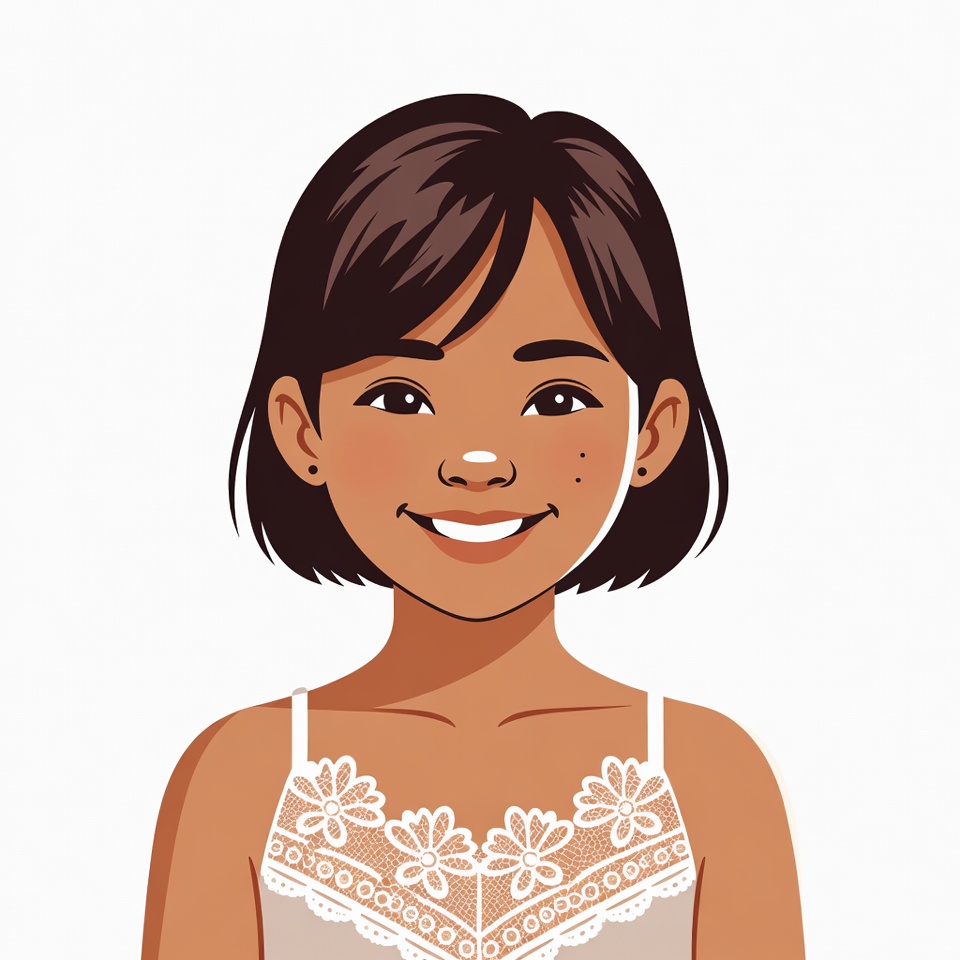 Smiling girl with short hair Smiling girl with short hair