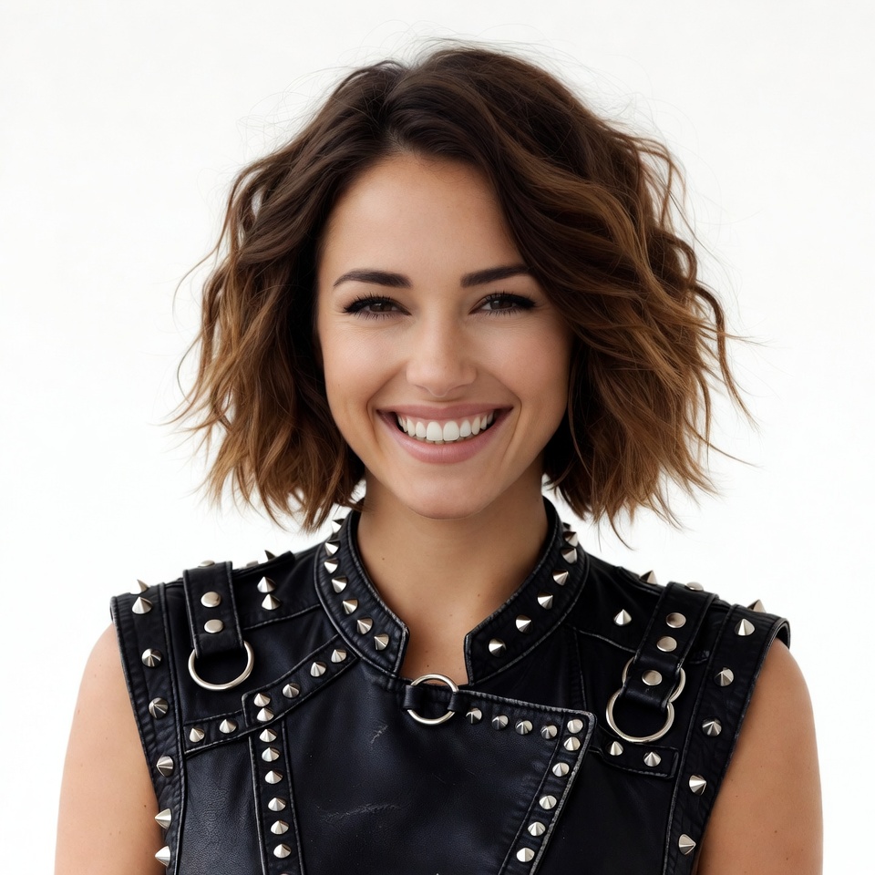 Smiling woman in black outfit Smiling woman in black outfit