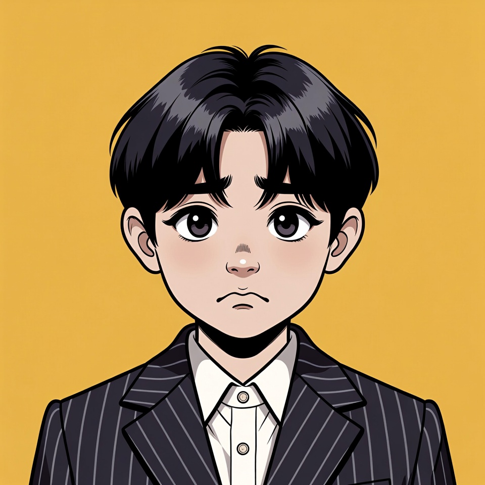 Young boy in a suit looking serious Young boy in a suit looking serious