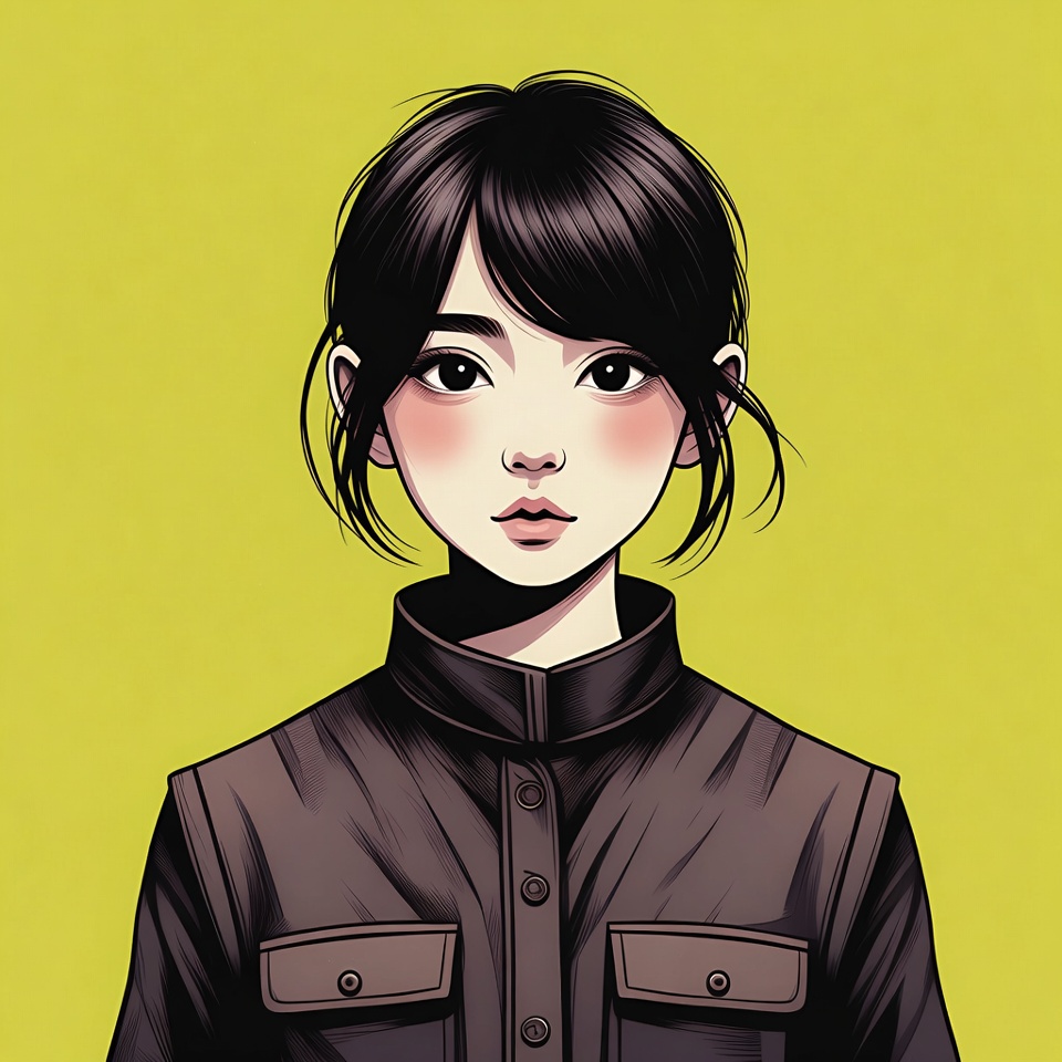 Young woman in black outfit Young woman in black outfit