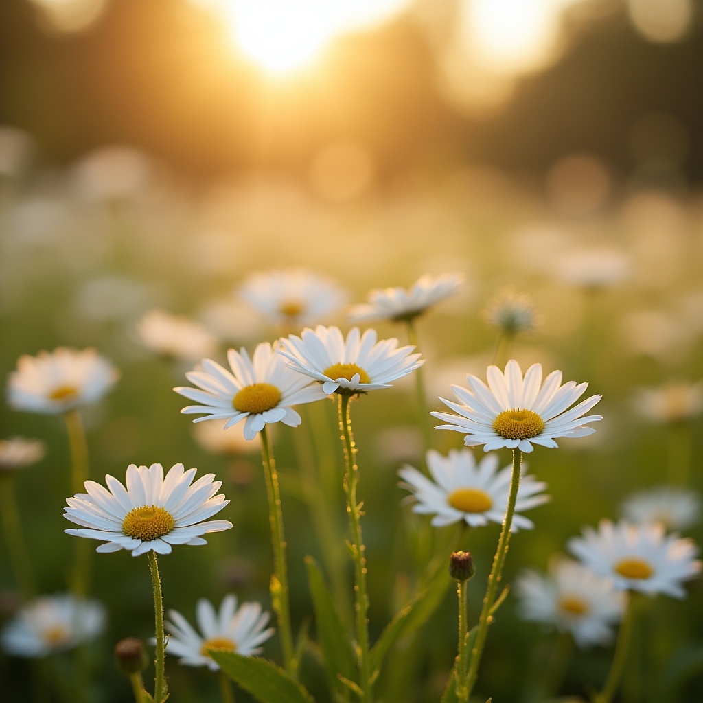 Daisies in the evening light Daisies in the evening light