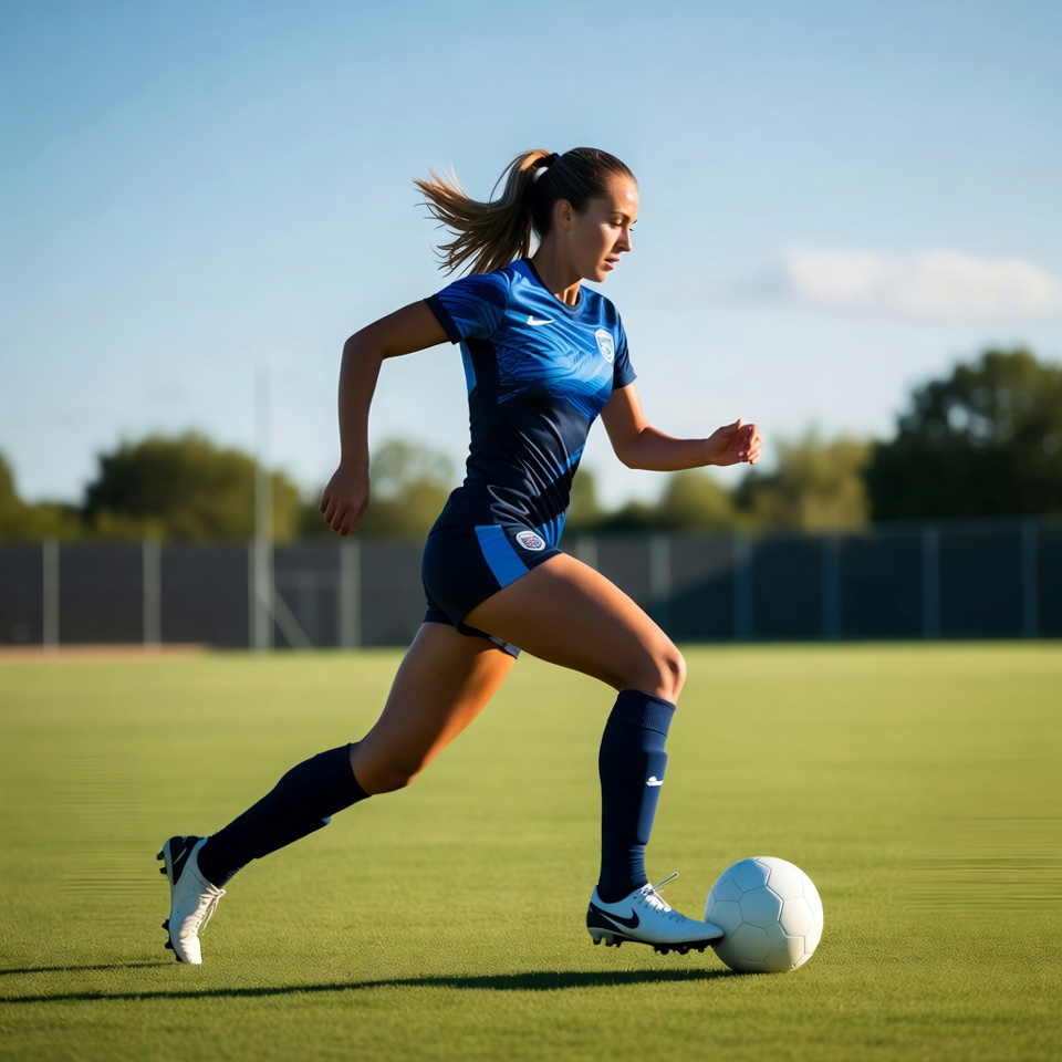 Soccer player running on field Soccer player running on field
