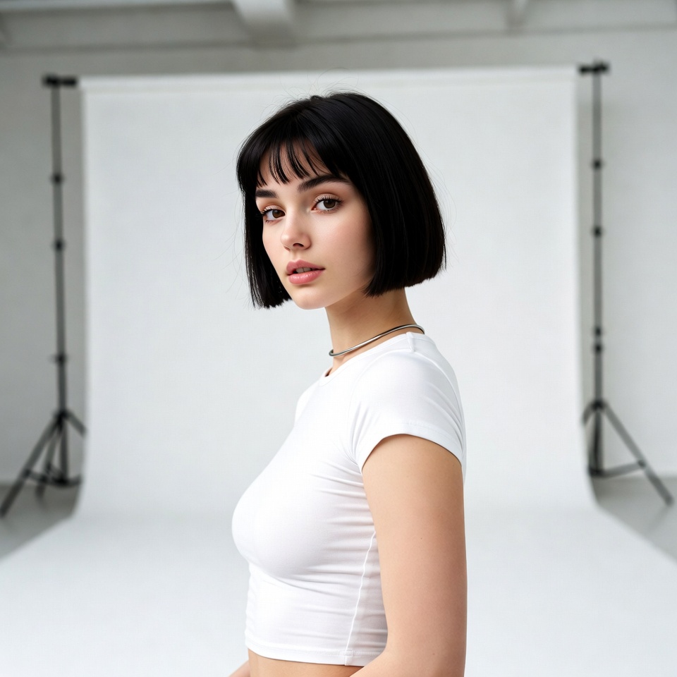 Young woman posing for a portrait session Young woman posing for a portrait session