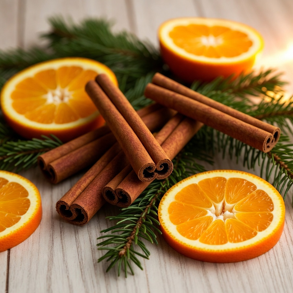 Cinnamon and orange winter arrangement Cinnamon and orange winter arrangement