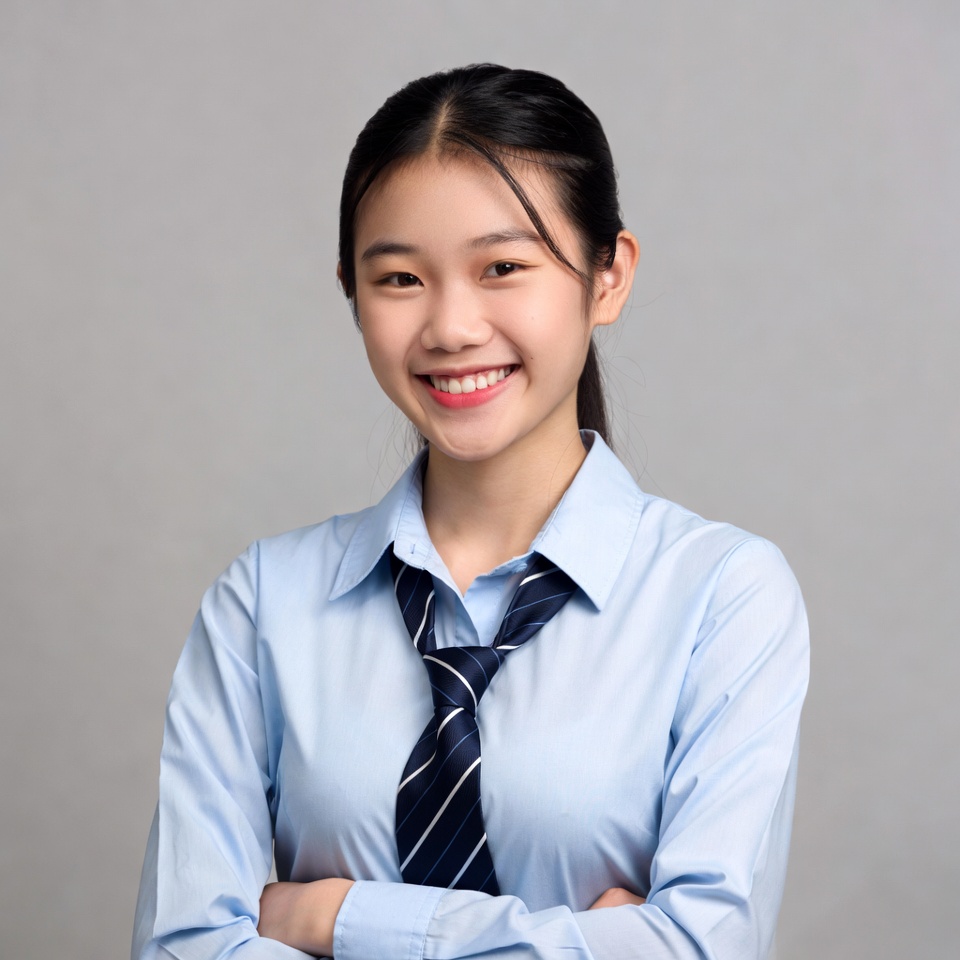 Young student poses with confidence Young student poses with confidence