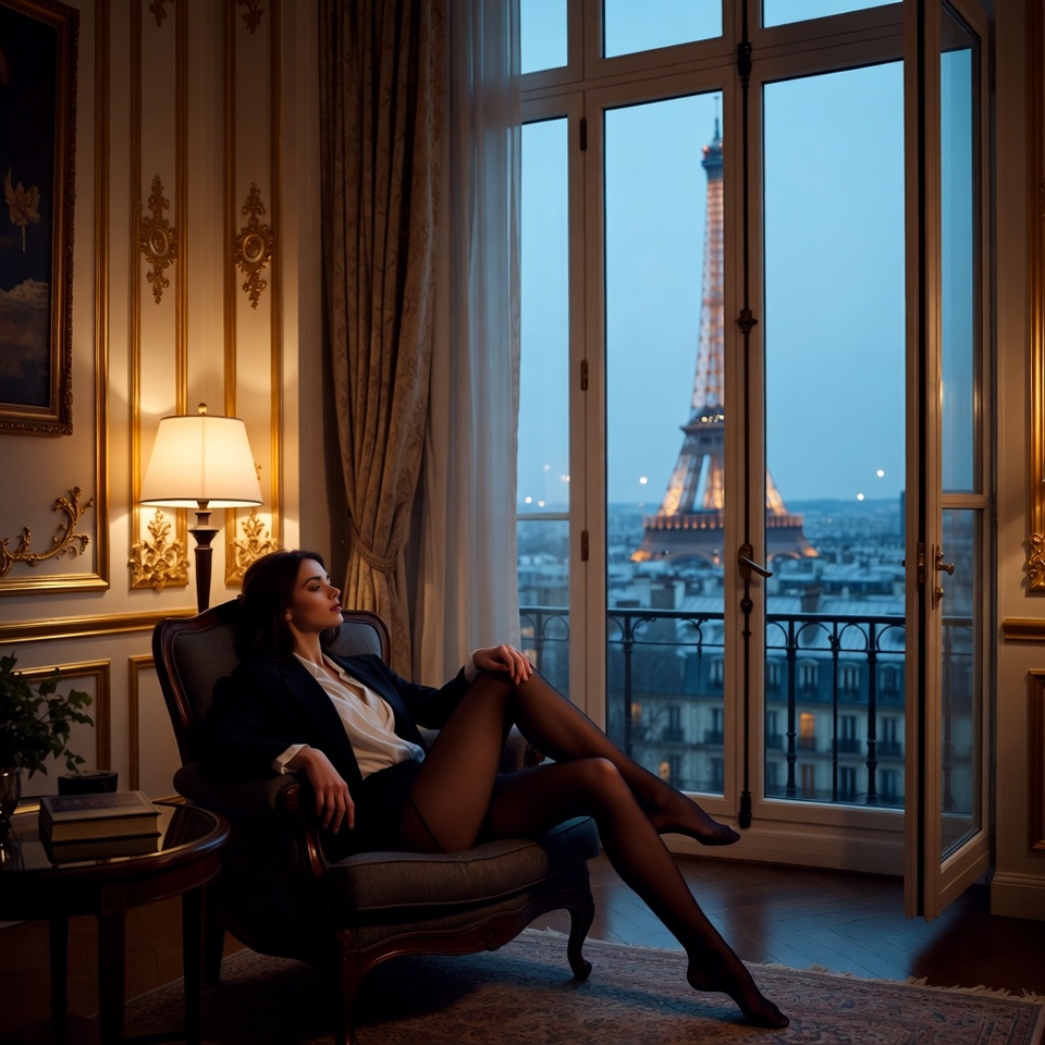 Evening view from paris apartment Evening view from paris apartment