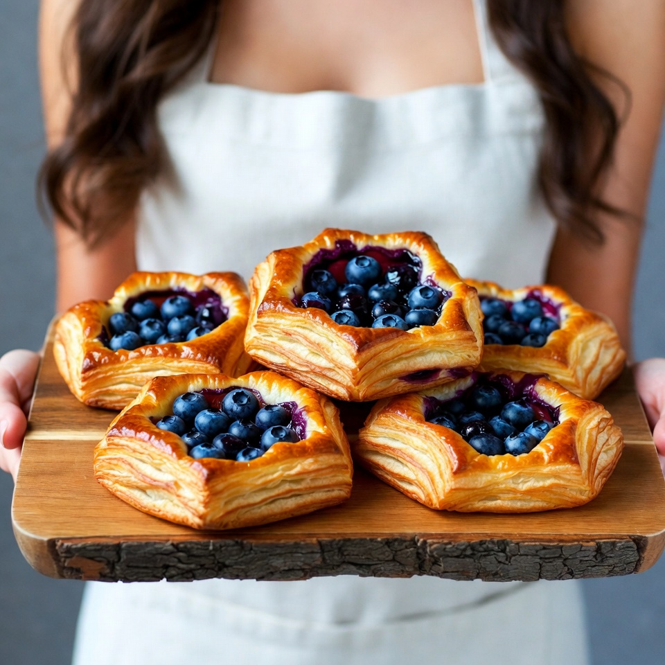 Freshly baked pastries with blueberries Freshly baked pastries with blueberries