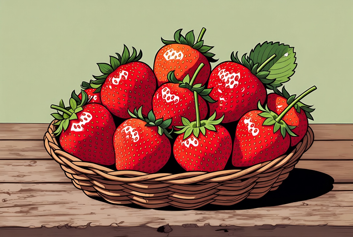 Gathering fresh strawberries in a basket Gathering fresh strawberries in a basket