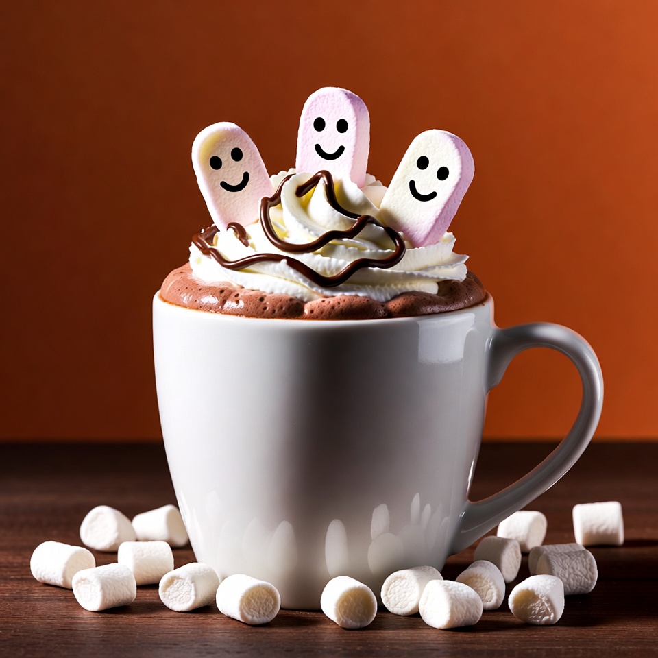 Fun hot chocolate with marshmallows and toppings Fun hot chocolate with marshmallows and toppings
