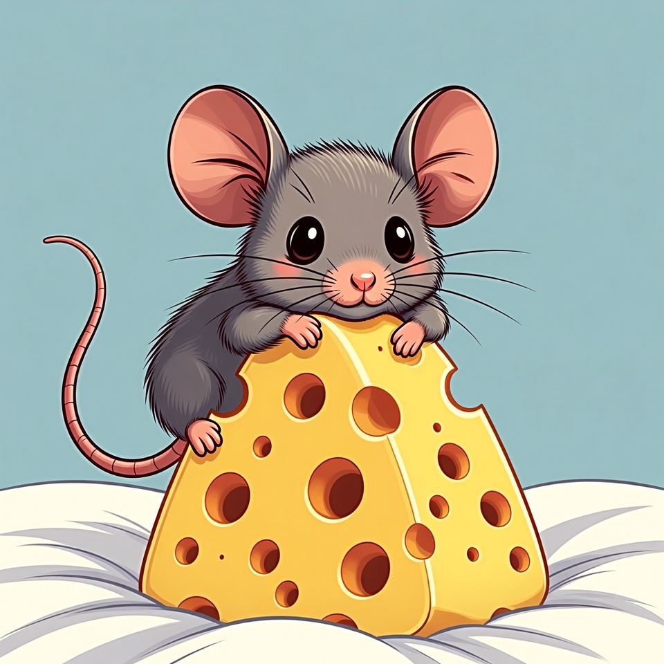 Mouse sitting on cheese Mouse sitting on cheese