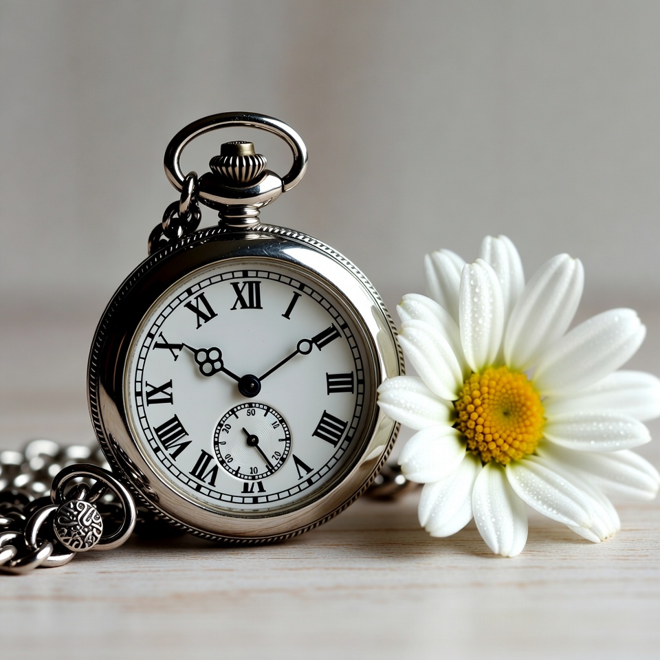 Vintage pocket watch with a flower Vintage pocket watch with a flower