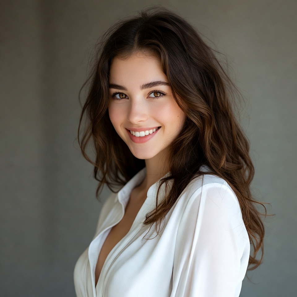 Smiling young woman in shirt Smiling young woman in shirt