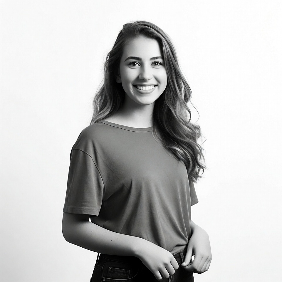 Smiling woman in casual shirt Smiling woman in casual shirt