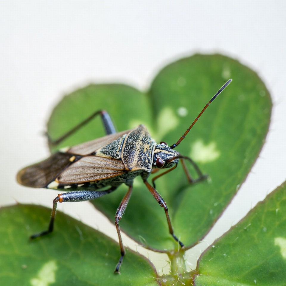 Bug on green leaf in close-up Bug on green leaf in close-up