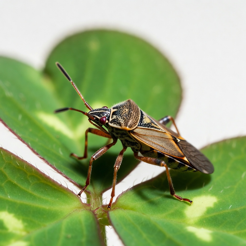 Bug on green leaf in daylight Bug on green leaf in daylight