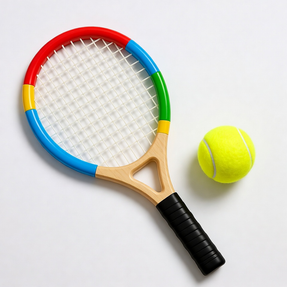 Toy tennis racket and ball set Toy tennis racket and ball set