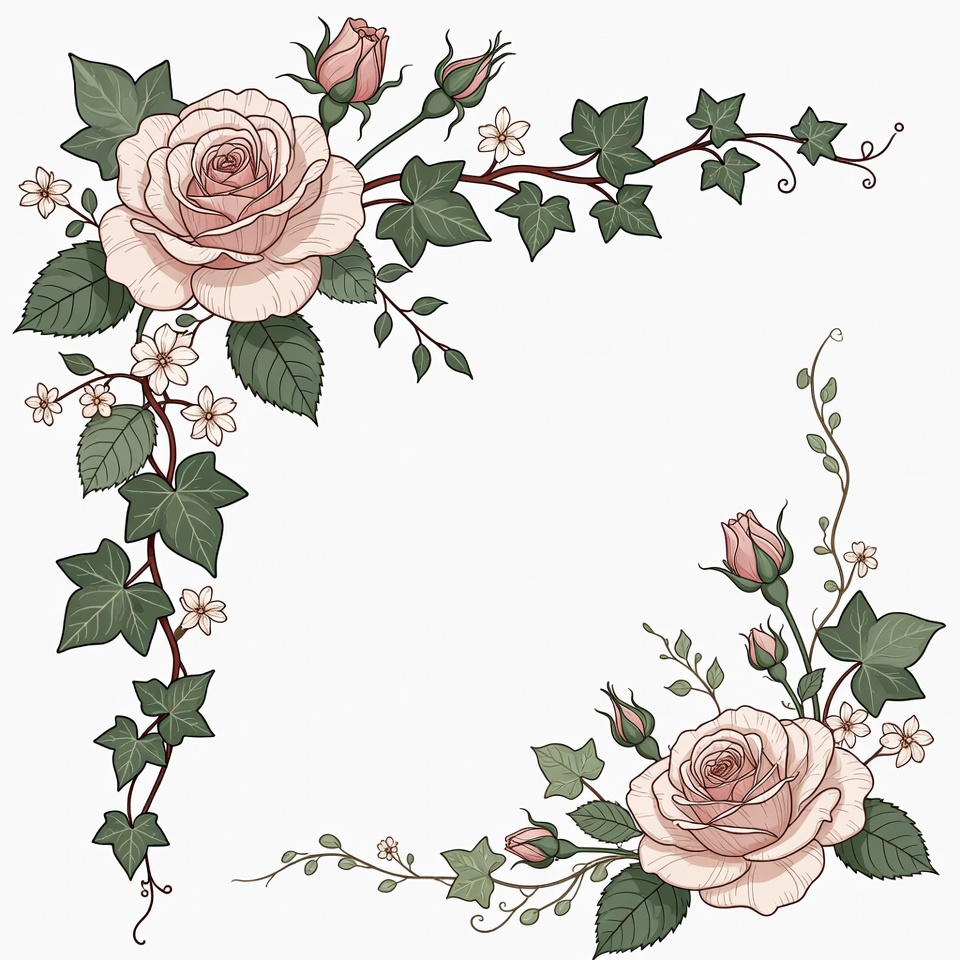 Roses and ivy floral design corner Roses and ivy floral design corner