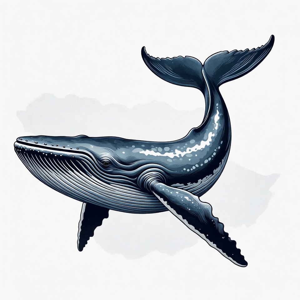 Whale swimming in ocean water Whale swimming in ocean water