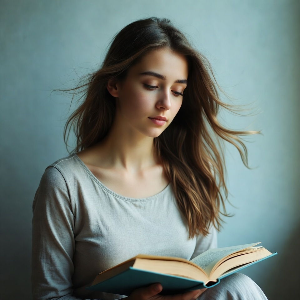 Young woman reading a book at home Young woman reading a book at home
