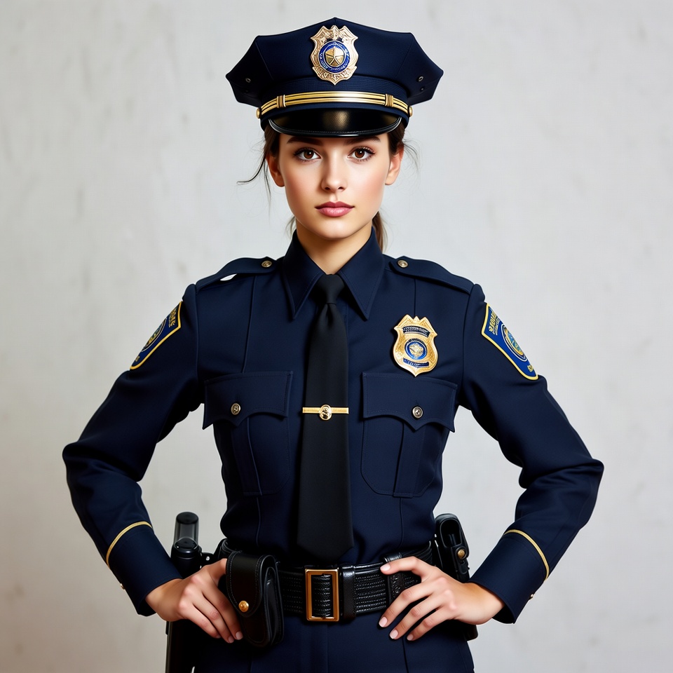 Police officer in uniform poses for picture Police officer in uniform poses for picture