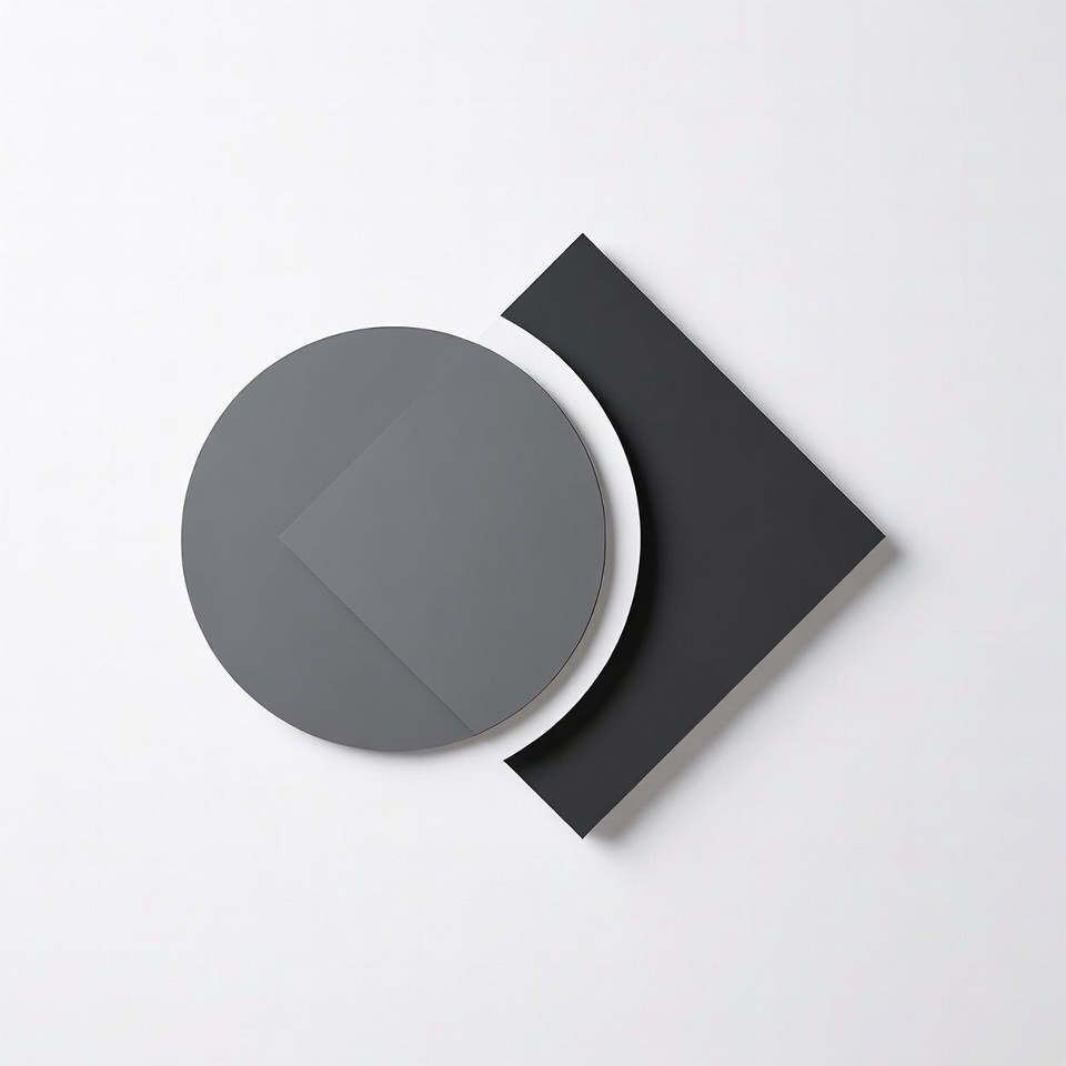 Gray geometric shapes on white background Gray geometric shapes on white background