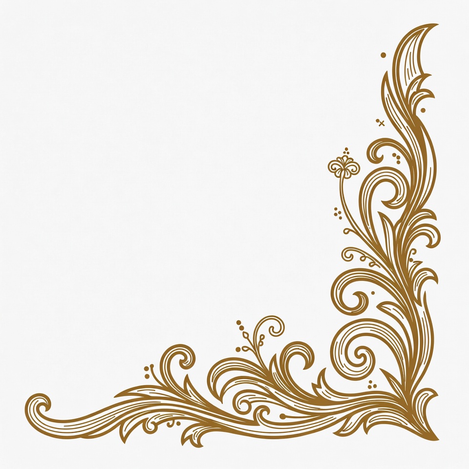 Decorative floral design in one corner Decorative floral design in one corner