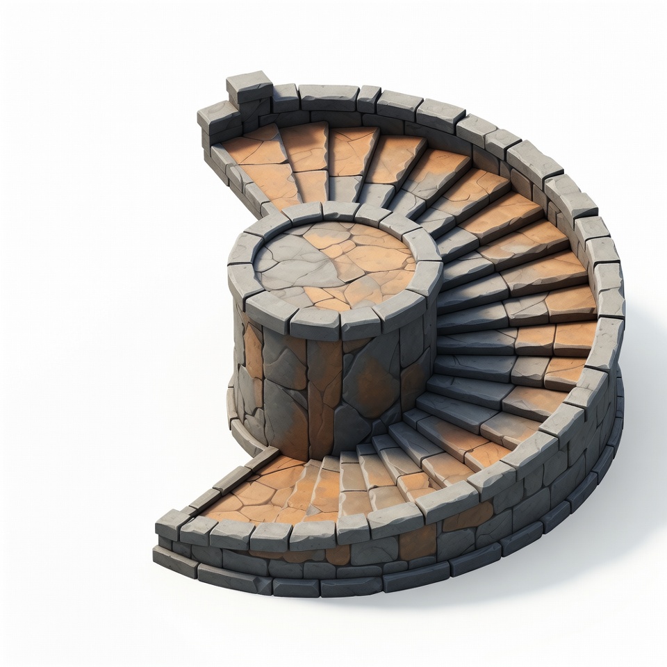 Circular stone staircase design concept Circular stone staircase design concept