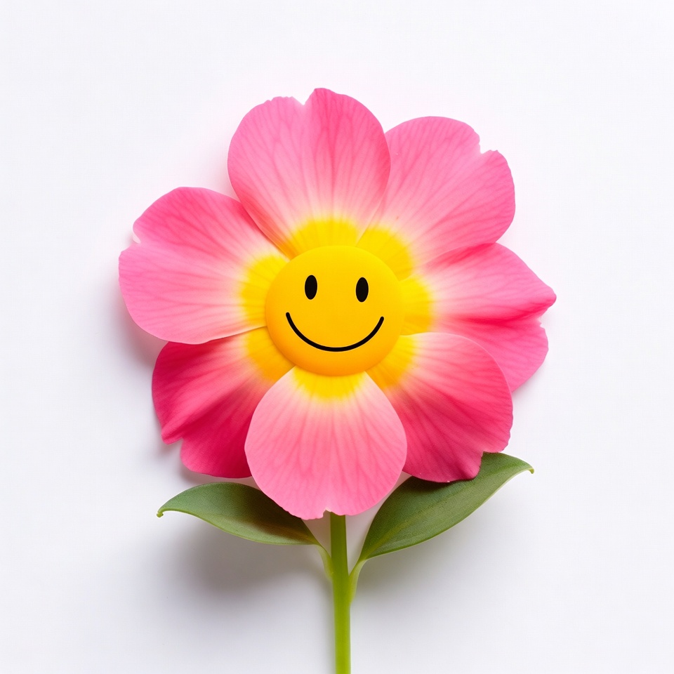 Flower with smiley face design Flower with smiley face design