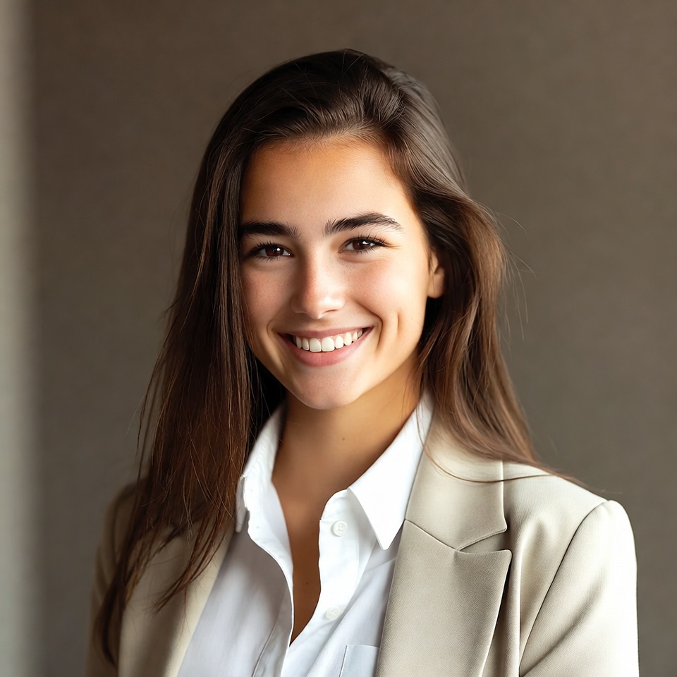 Young woman in business attire smiling Young woman in business attire smiling