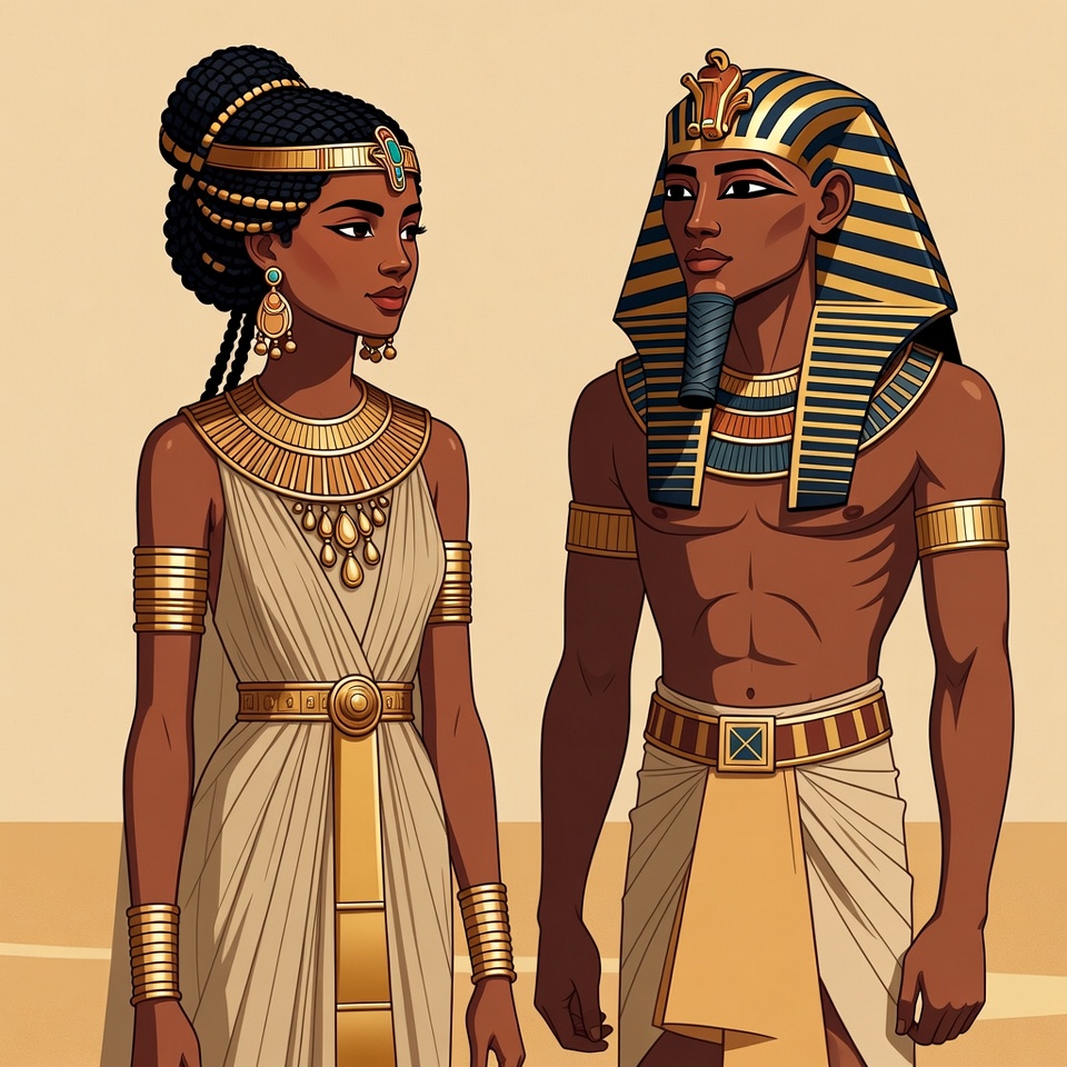 Ancient egyptian figures in conversation Ancient egyptian figures in conversation