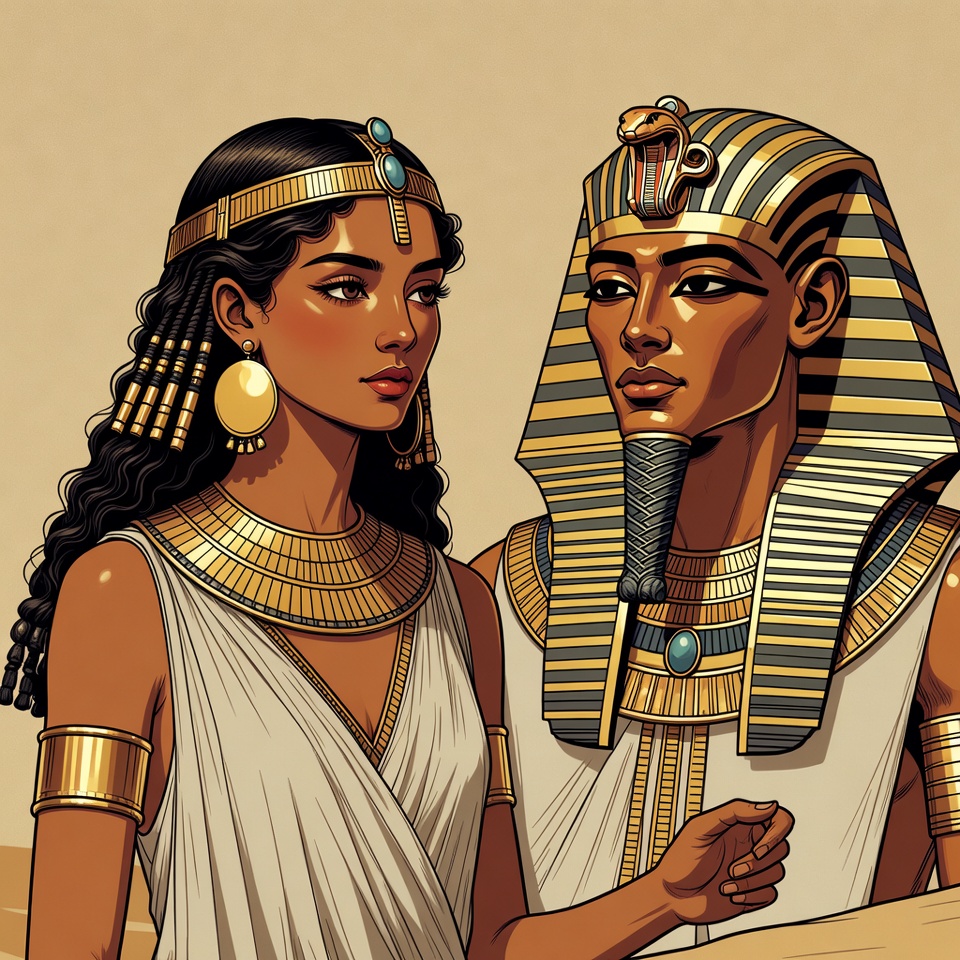 Meeting of two ancient figures in egypt Meeting of two ancient figures in egypt