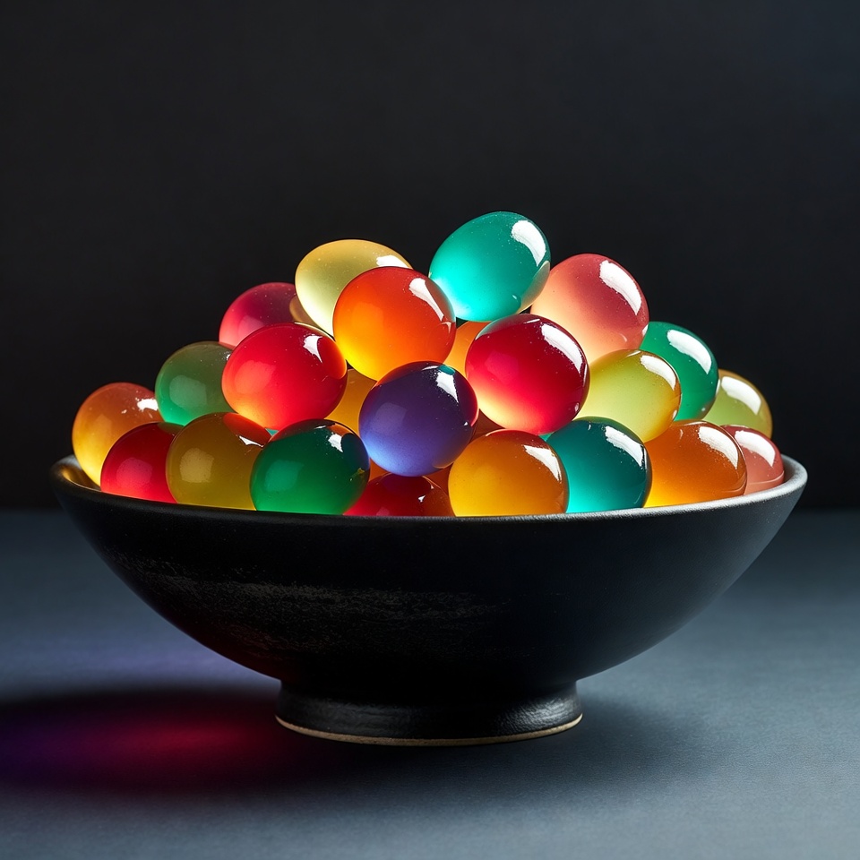 Colorful jelly balls in a bowl Colorful jelly balls in a bowl