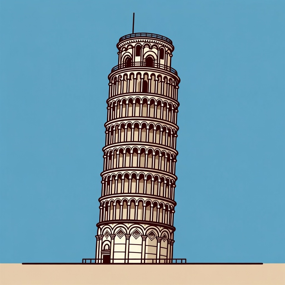 Leaning tower of pisa in clear sky Leaning tower of pisa in clear sky
