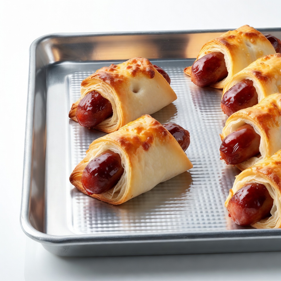 Baked hot dogs in pastry rolls Baked hot dogs in pastry rolls