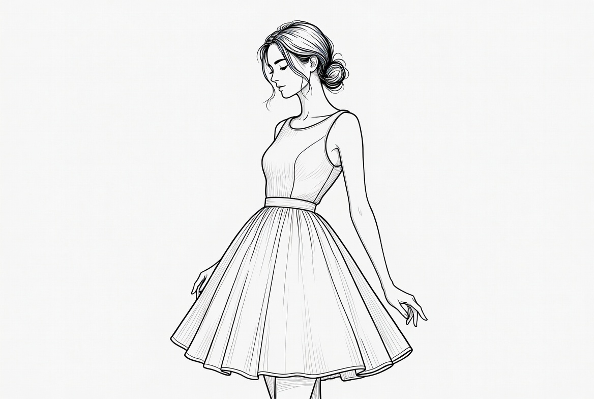 Woman in a dress sketch Woman in a dress sketch