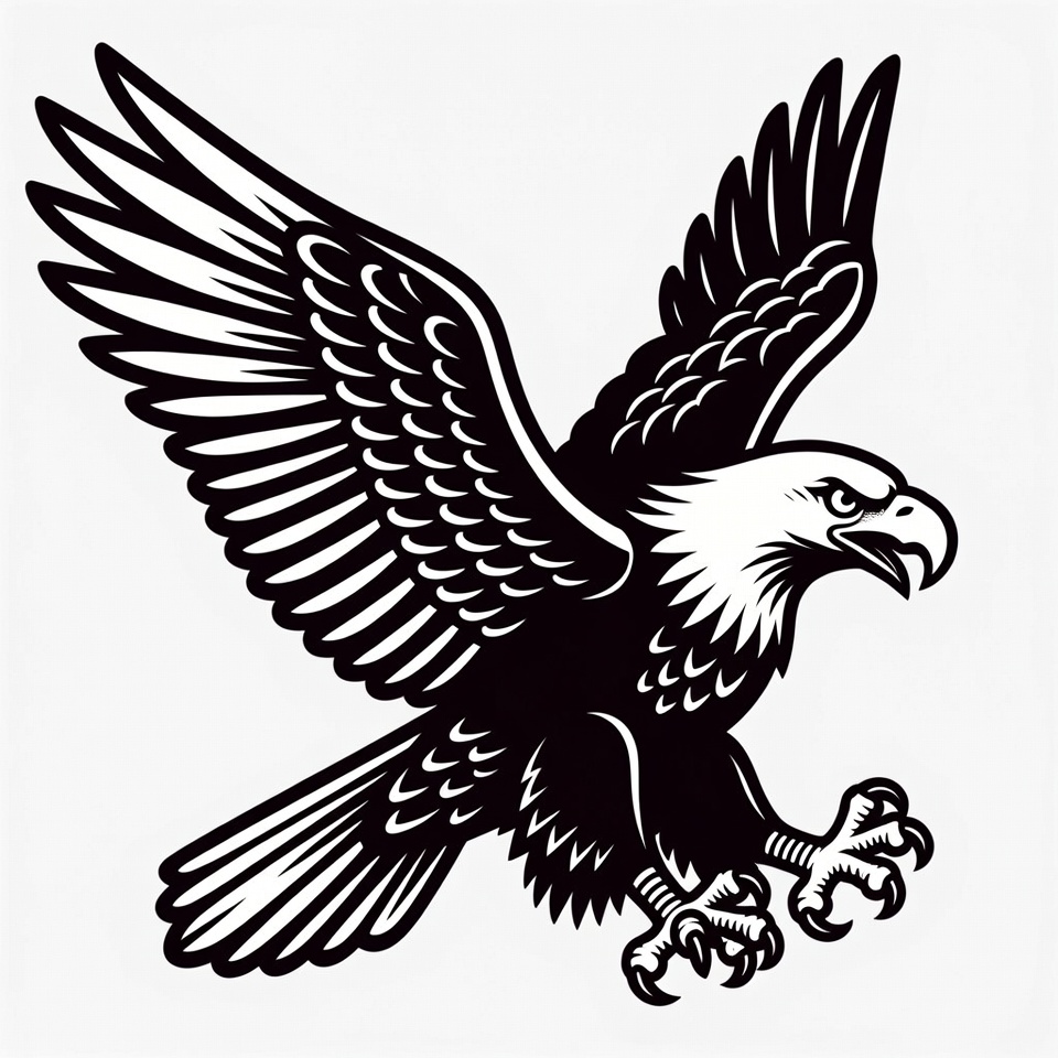 Eagle in flight showing wings and claws Eagle in flight showing wings and claws