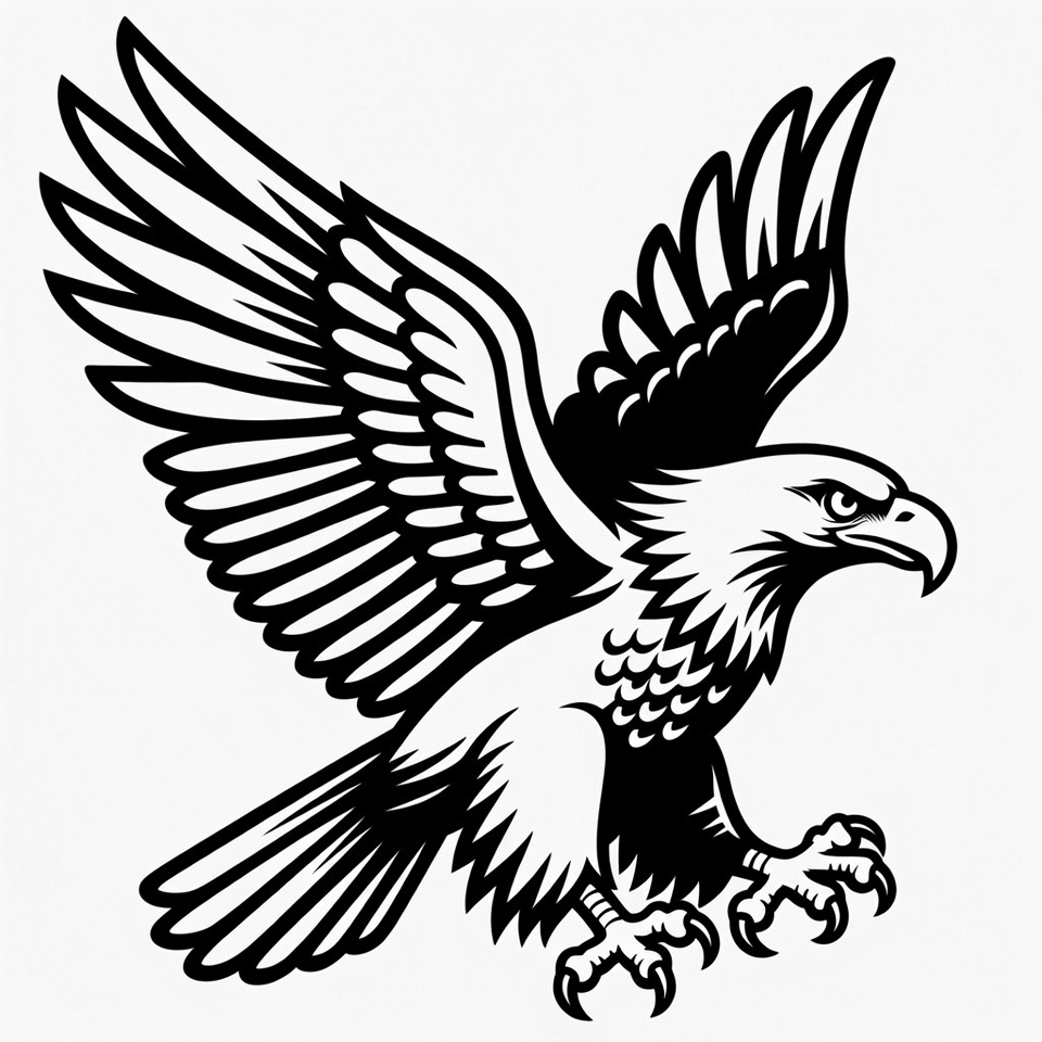 Eagle in flight showcasing its wings Eagle in flight showcasing its wings
