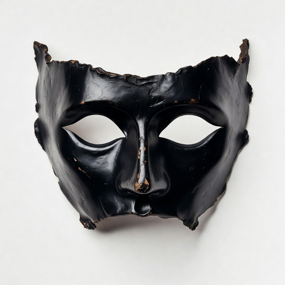 Black mask display on white background Black mask display on white background
