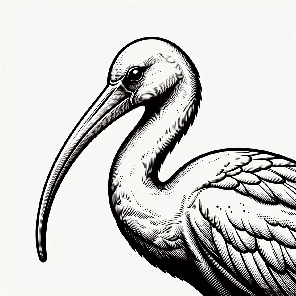 Stork standing with long bill Stork standing with long bill