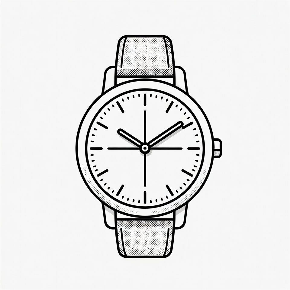 Simple watch with leather strap design Simple watch with leather strap design