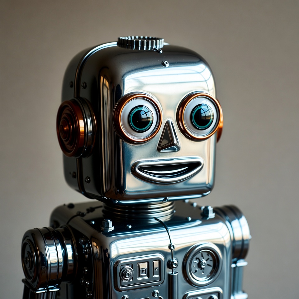 Vintage robot with shiny metal finish Vintage robot with shiny metal finish