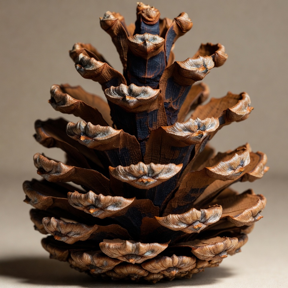 Pine cone close up in studio light Pine cone close up in studio light