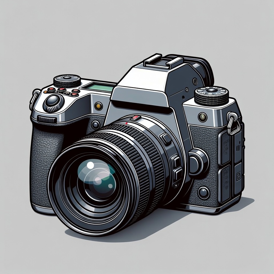 Close up of a digital camera setup Close up of a digital camera setup