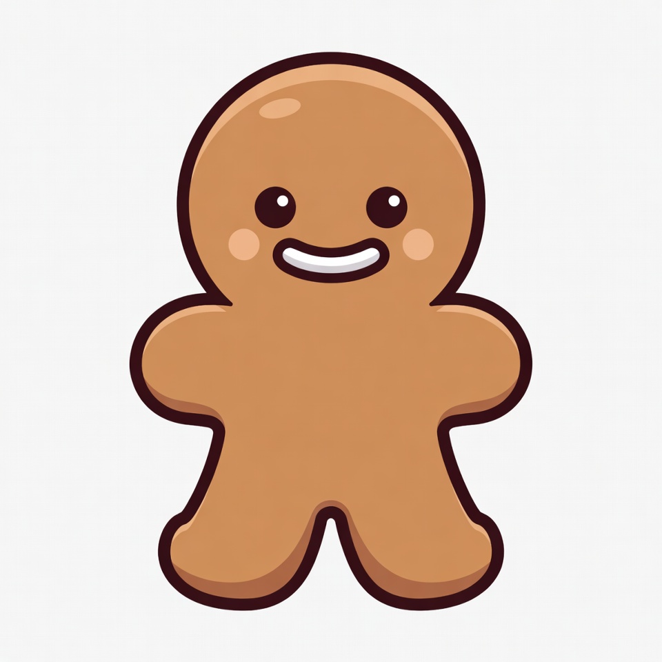 Gingerbread figure with smiley face Gingerbread figure with smiley face