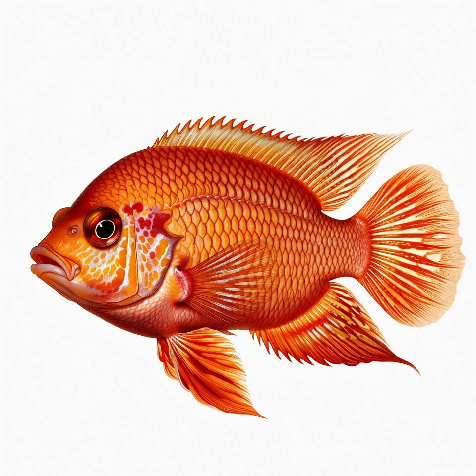 Bright orange fish swimming in water Bright orange fish swimming in water