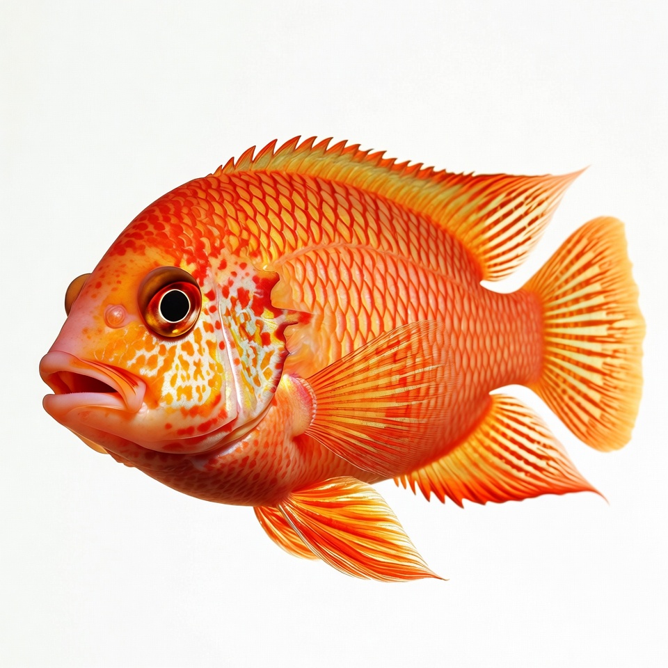 Bright orange fish swimming in water Bright orange fish swimming in water