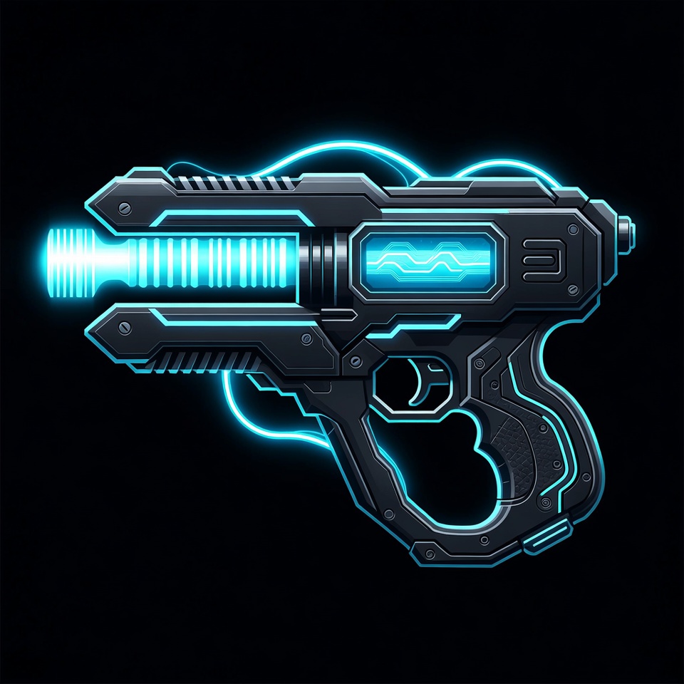 Futuristic design of a glowing weapon Futuristic design of a glowing weapon