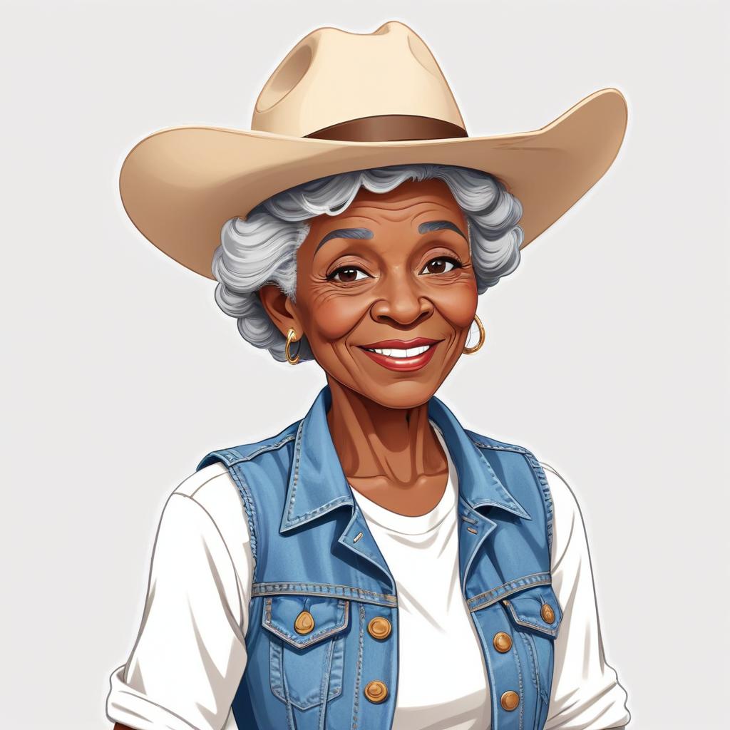 Elderly woman wearing cowboy hat Elderly woman wearing cowboy hat