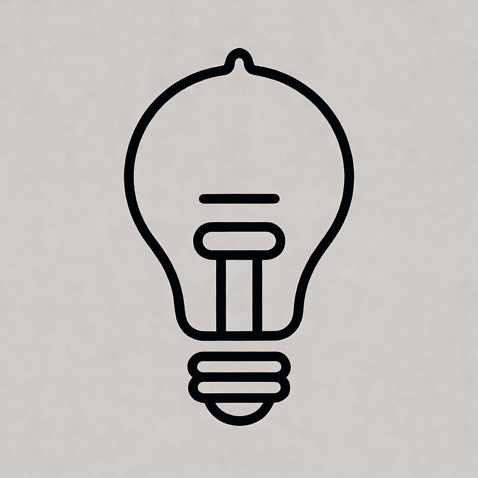 Light bulb in simple outline style Light bulb in simple outline style