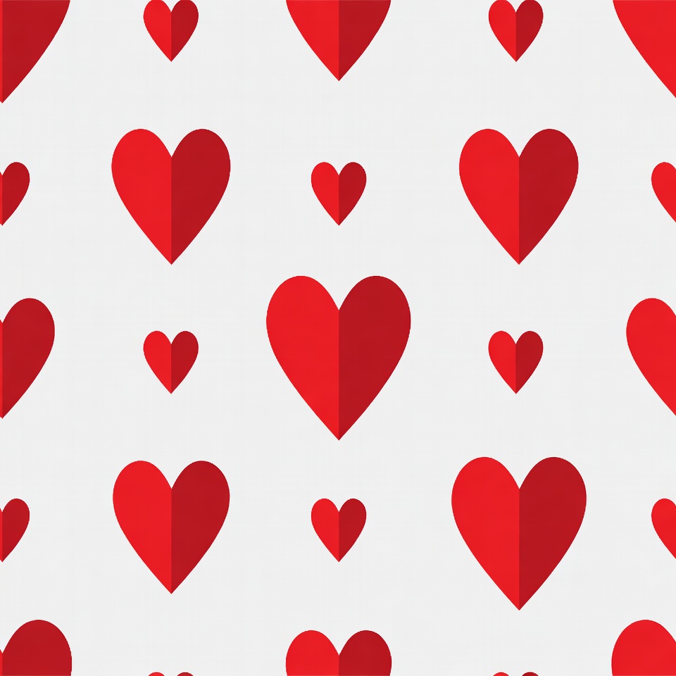 Red hearts on white background pattern Red hearts on white background pattern